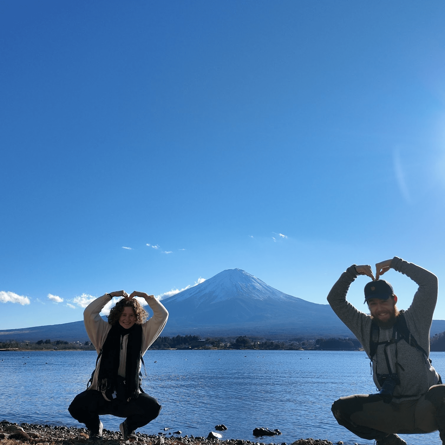 Jakob og Katharina ved Mount Fuji under deres Japan-rejse
